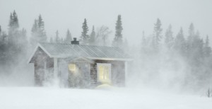 dom v severskej zime